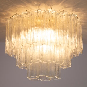 Gran lámpara de araña Tronchi de cristal de Murano, diseño italiano vintage (50 cm)