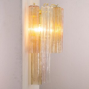 Italian wall light Murano Multicolor 2 tier - Mid-Century hi-end decorative lamp image 7