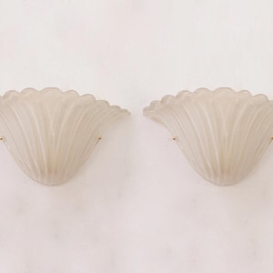 &quot;2er Set &quot;&quot;Alabaster Scavo&quot;&quot; Murano Glas Wandleuchte weißlich elfenbeinfarben antikisiert, Wandleuchte Made in Italy.&quot;