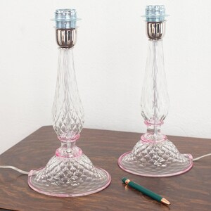 Murano-Tischlampen: Transparentes Glas mit rosa Akzenten (2er-Set) Bild 7