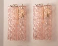 Decorative lamp, set of two - Murano Pink Glass Hand-blown Italy - Design Wall Light