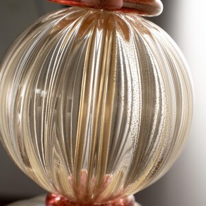 Glass Table Lamps: Murano Handmade Pair (Ivory, Pink, Gold Leaf) image 9