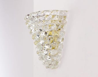 Murano Wall Lamp: Rostrato Crystal Glass Lighting Vintage style (Handmade Italy)