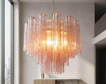 Lámpara de araña Murano Tronchi - Iluminación de cristal italiano soplado a mano, lámpara colgante