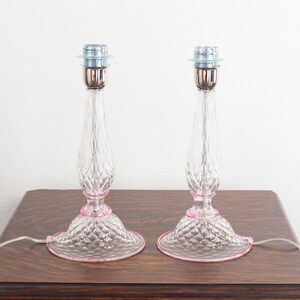 Murano-Tischlampen: Transparentes Glas mit rosa Akzenten (2er-Set) Bild 8