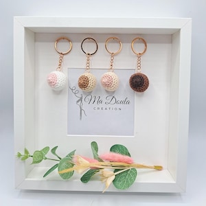 Crochet Breast Keychain - GIFT for midwife, doula