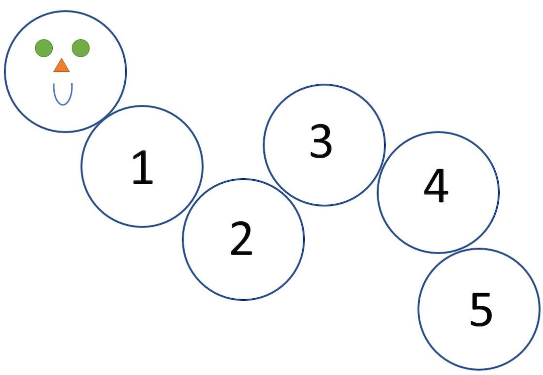 Counting Worm 1 to 5 Etsy