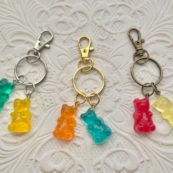 Gummy Bear Resin Keychain, Best Friends BFF, Couple Girlfriend Gift, Souvenir, Birthday, Backpacks