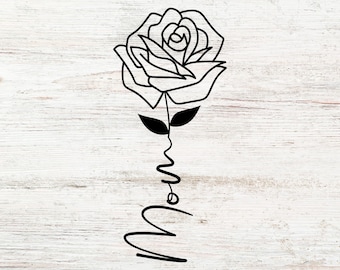 Mom Flower SVG: Moederdag wilde bloemenontwerp (bestanden knippen)