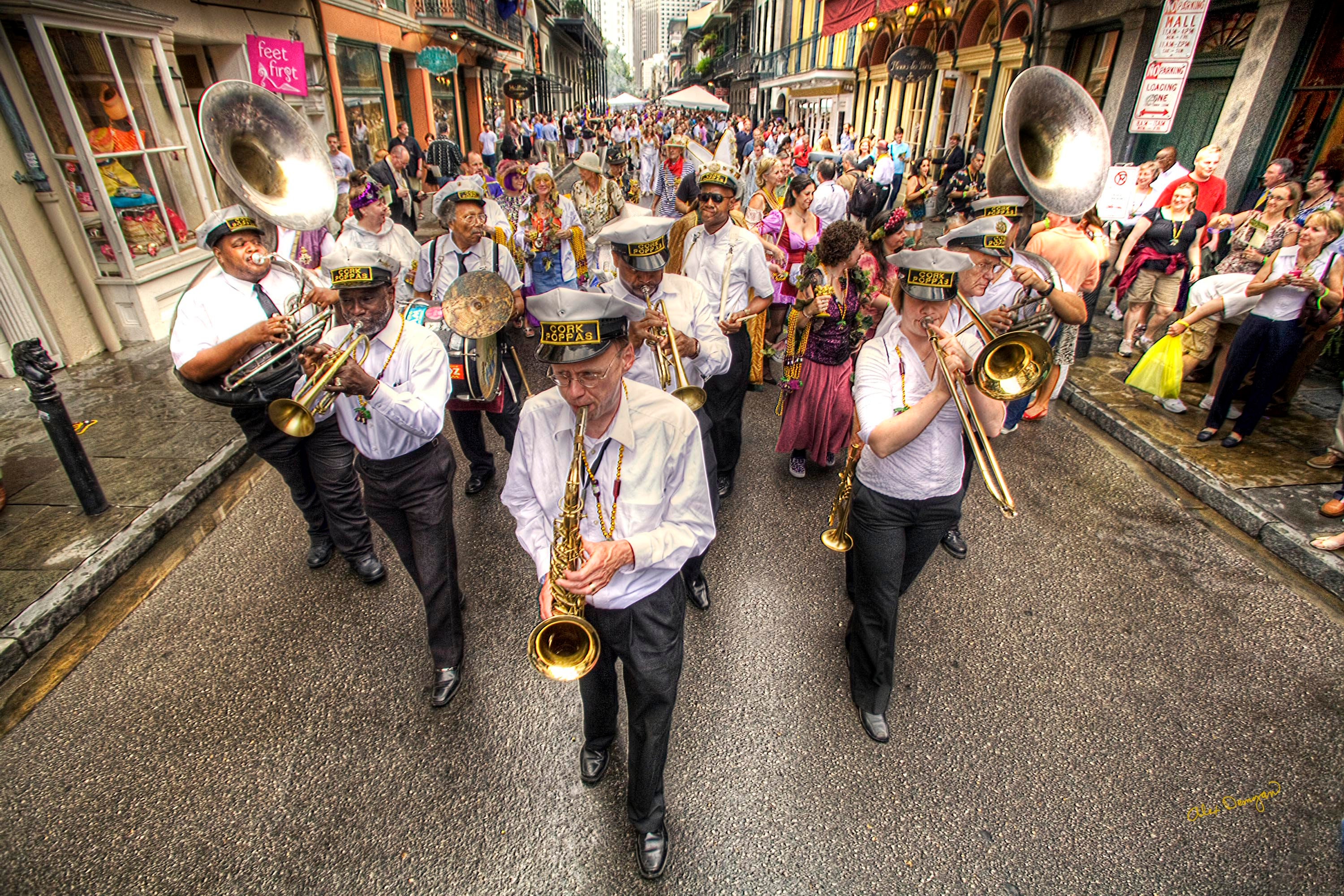 New Orleans Photos, Marching Brass Band, Second Line Parade, French