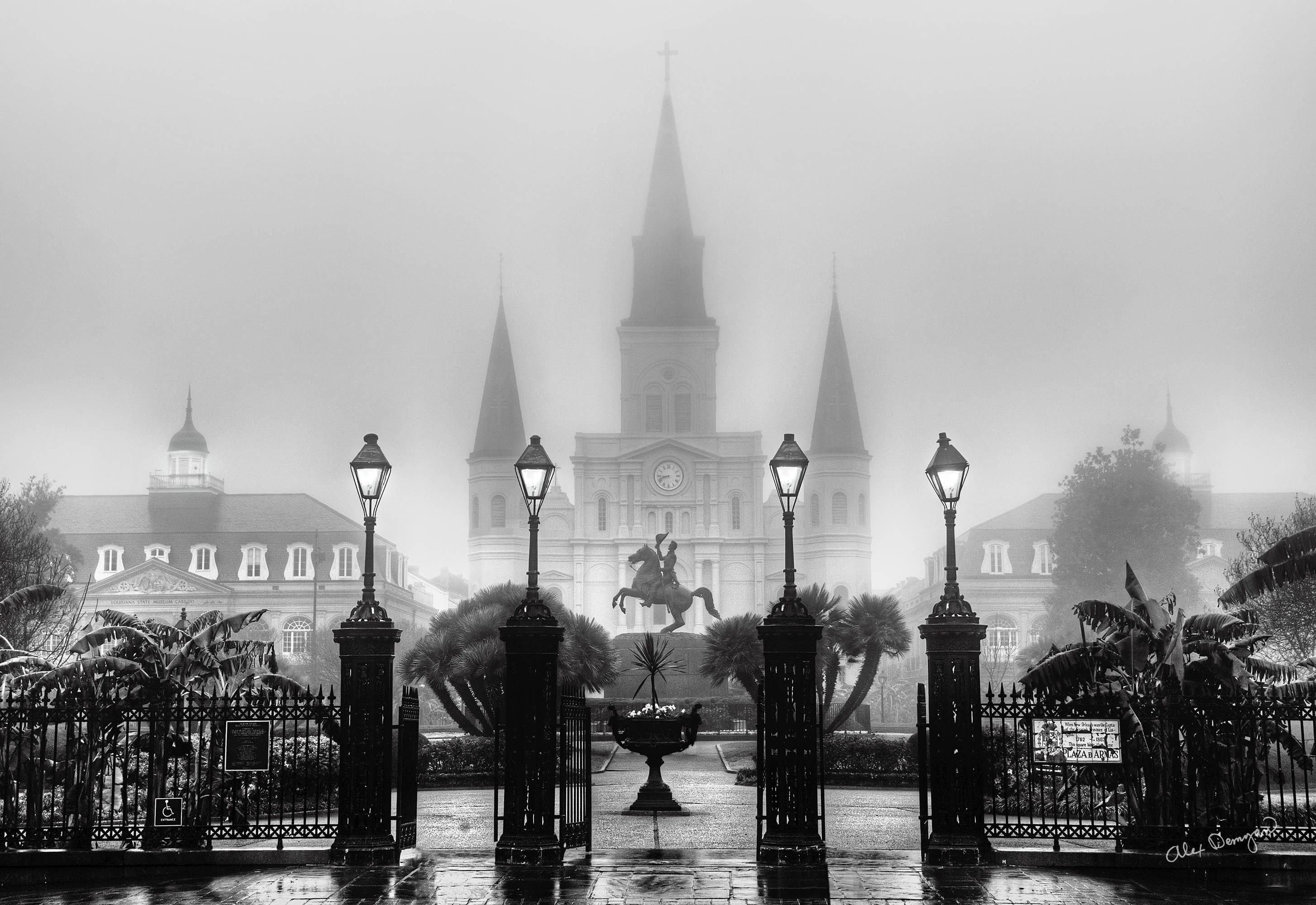 French Quarter Black and White, St. Louis Cathedral, Jackson