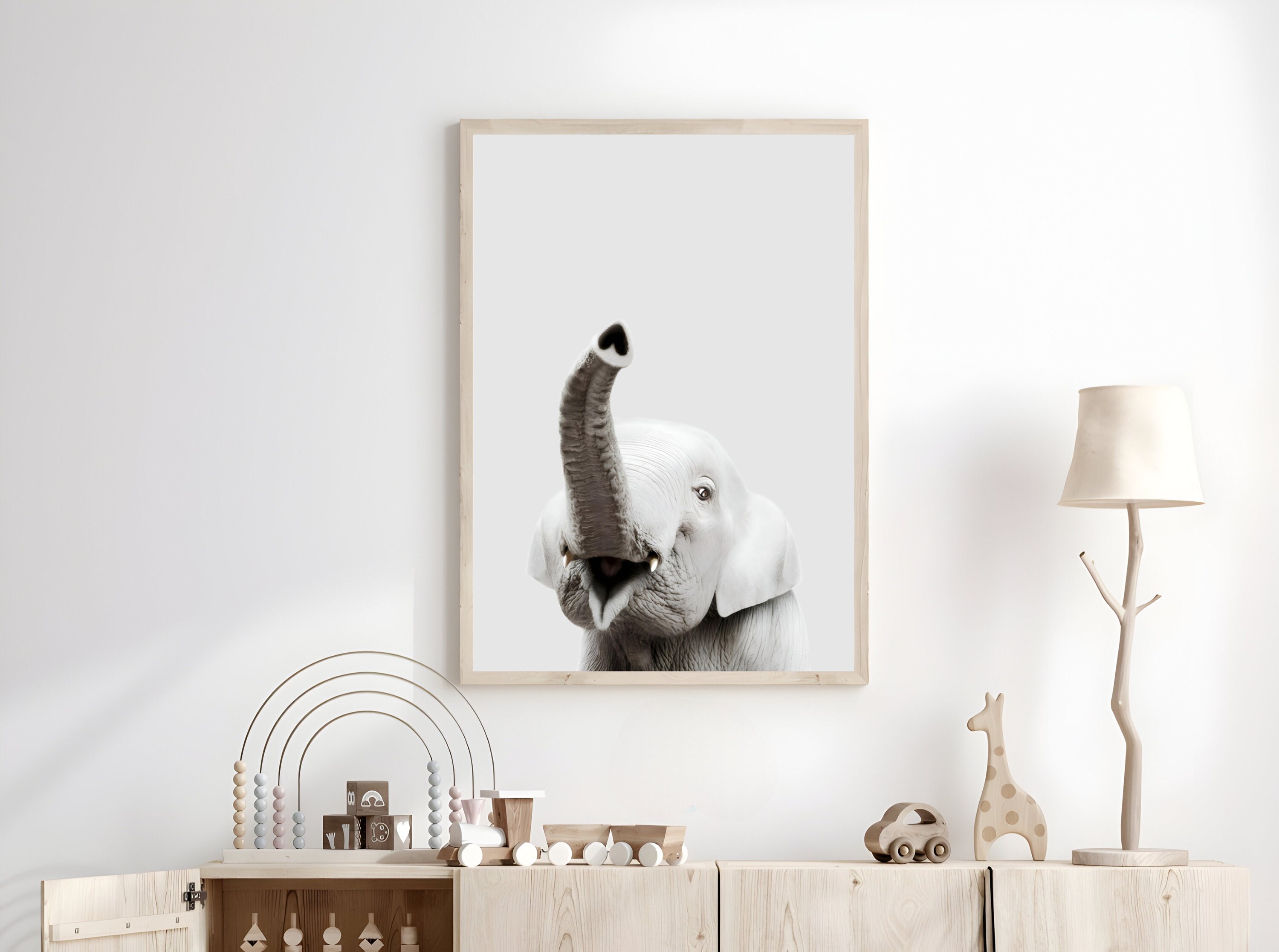 Baby Elephant Nursery Art PRINTABLE Nursery Wall Art Elephant Wall Art ...