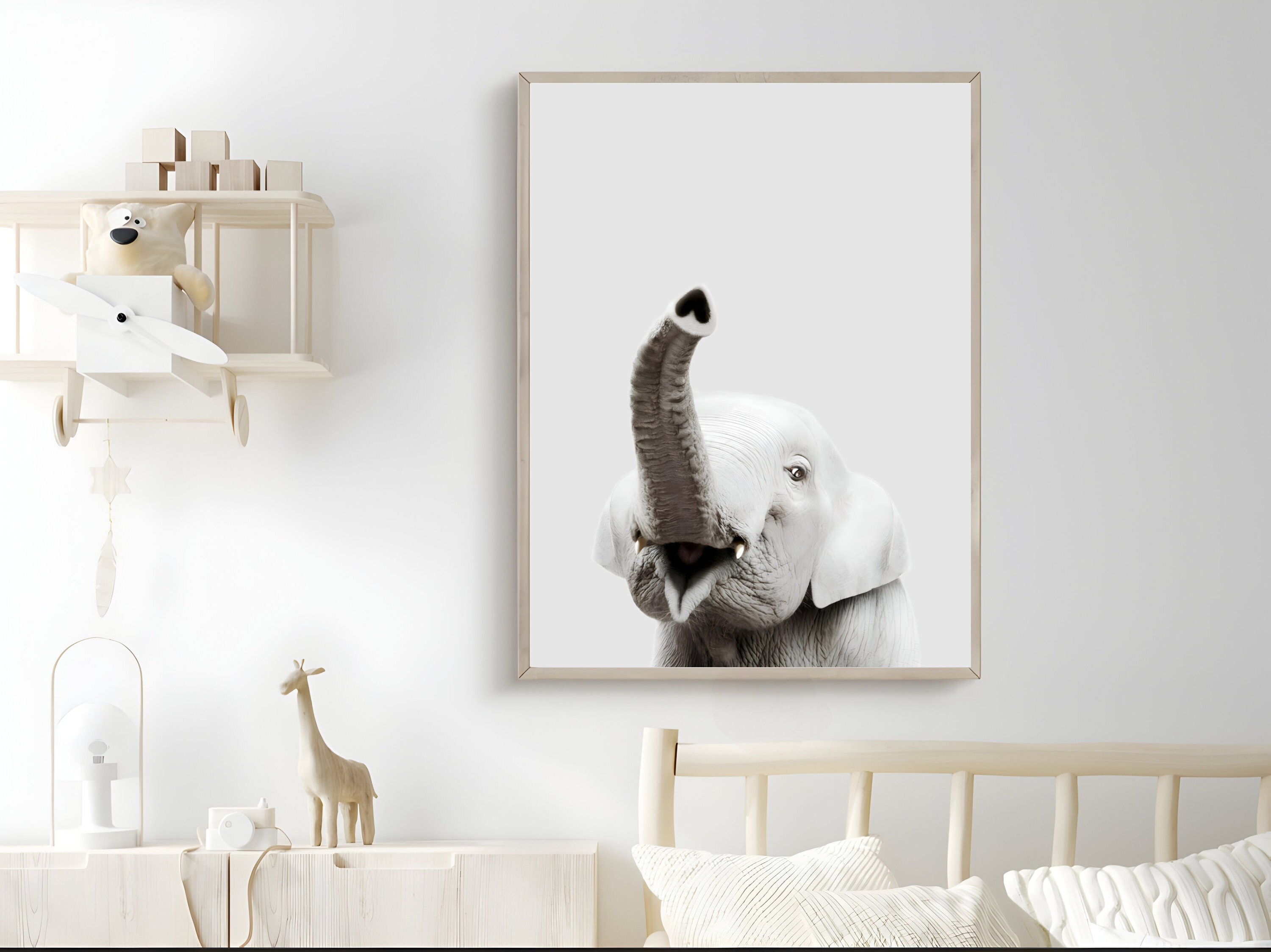 Baby Elephant Nursery Art PRINTABLE Nursery Wall Art Elephant Wall Art ...
