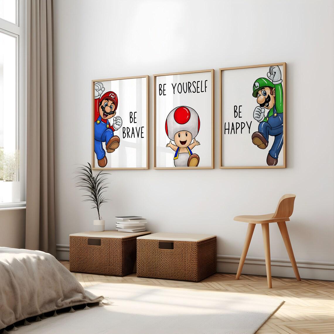 Set of 6 Mario Prints for Kids Room | Printable Wall Art | Boys Room ...
