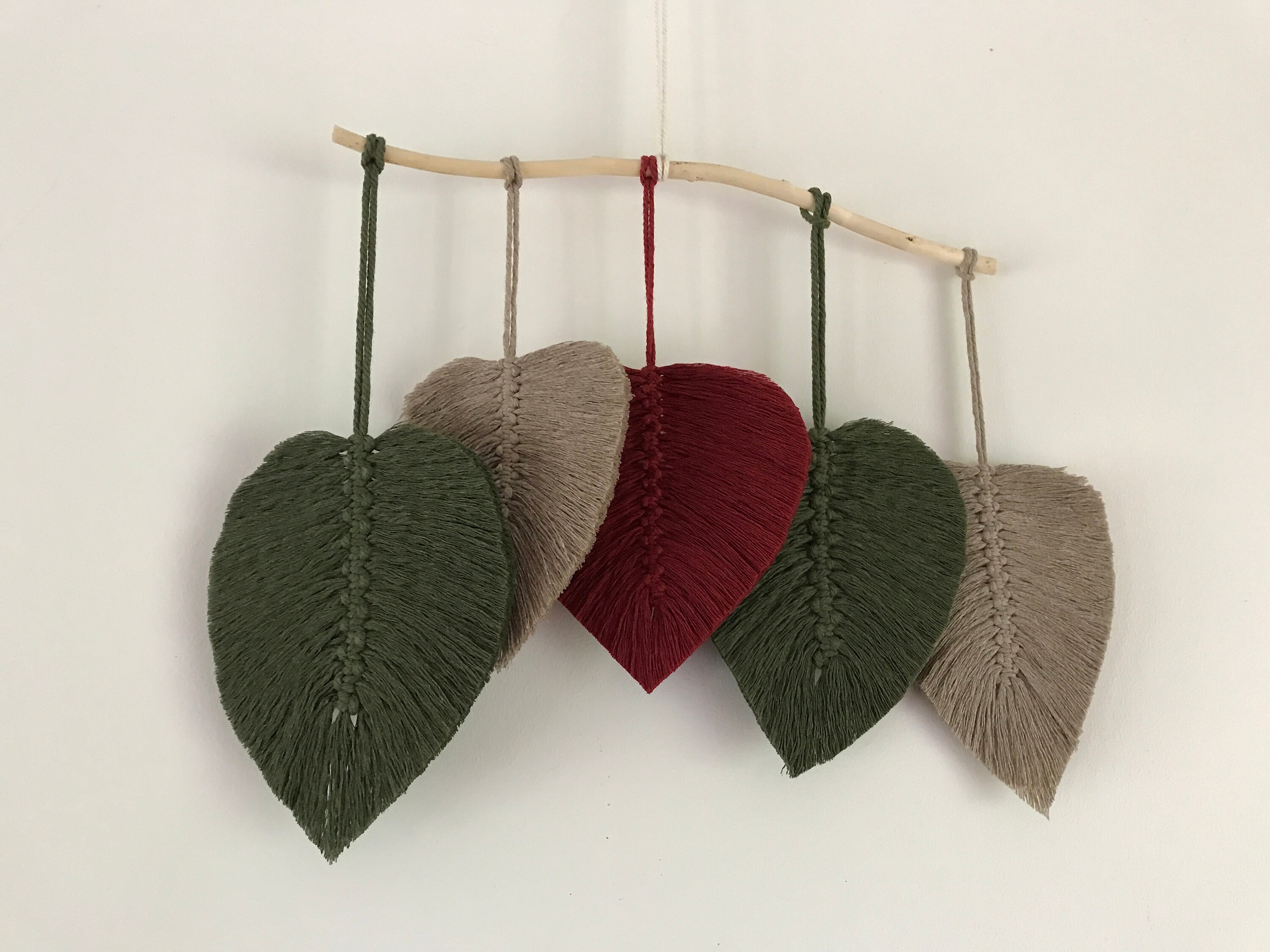 Décor Mural Macramé Feuilles