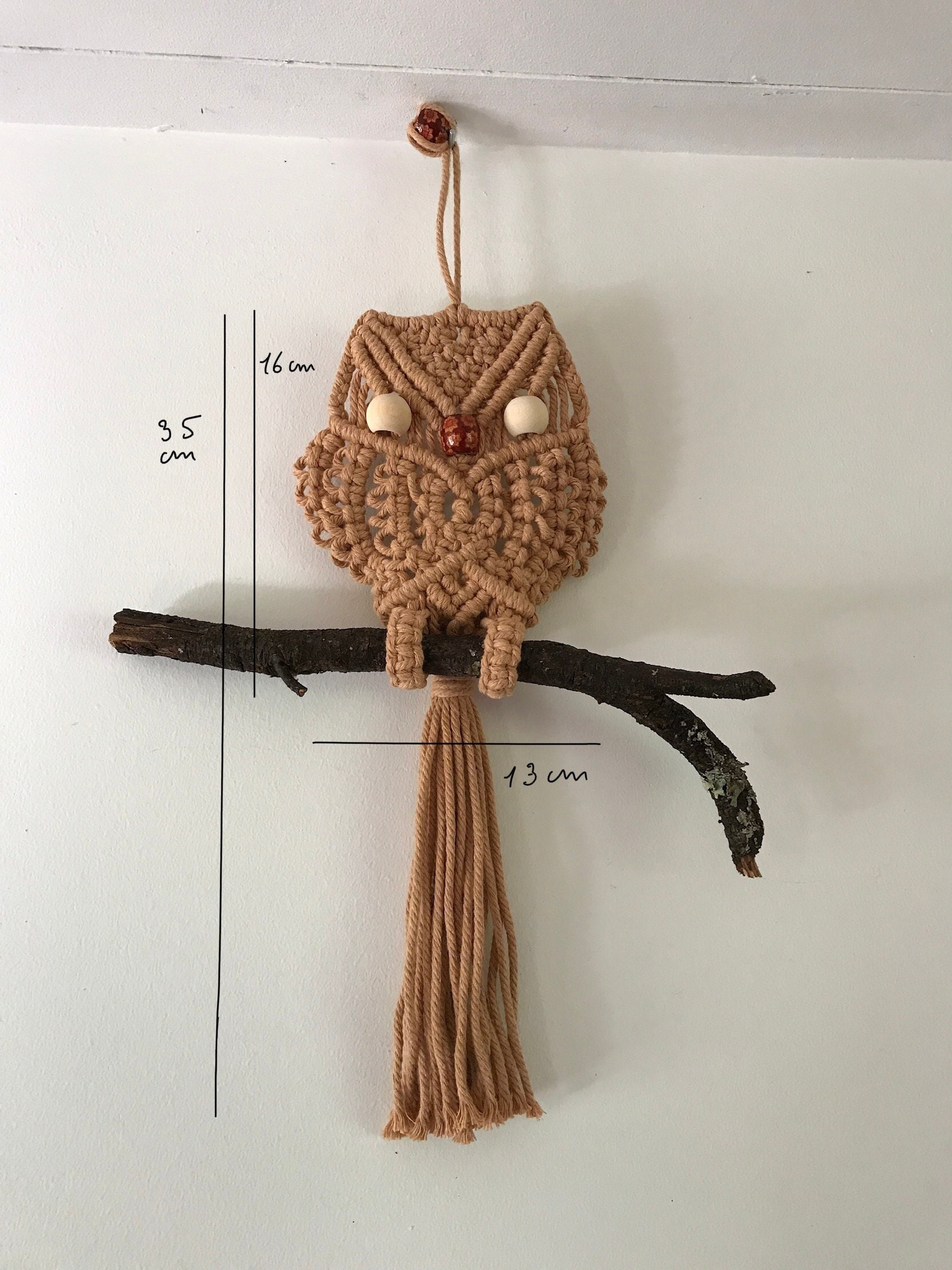 Hibou de Ficelle Macramé Grand Modèle