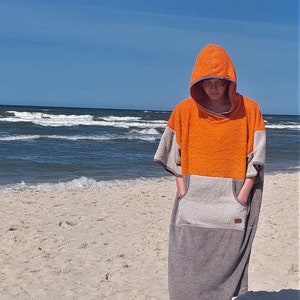 Handmade Cotton Terry Hooded Surf Poncho: Eco-Friendly Changing Towel