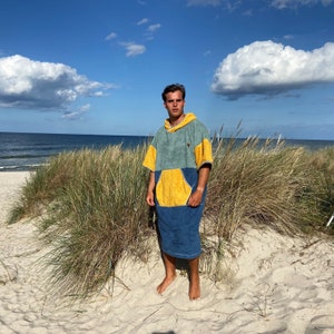 Selbst gestalten Surf Poncho Baumwolle Bademantel Erwachsener Strand Poncho für Kinder Bademantel mit Kapuze Geschenk Hochzeitsgeschenk Bild 8