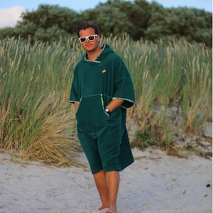 Surf Poncho Adult Rain Forest Hooded Towel 100 Cotton Poncho Swim Parka Changing Robe Adult Gift for Surfer Poncho for Man Beach Towel Etsy UK