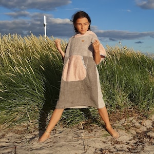 Beach Poncho Kids - Powdery Stars Changing Robe Adult - Cotton Hooded Towel - Adult Bathrobe - Kids Gift for Surfer - Pool Poncho - Surfing