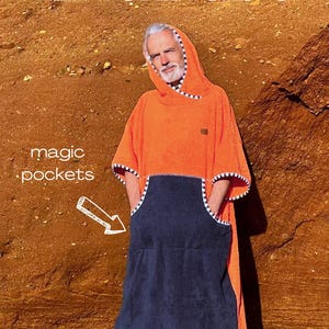 Magic Pocket Surf Ponchos: Handcrafted Comfort for Active Beachgoers - Discover Baleal -Changing Towel - Cotton Swim Poncho Easy Dressing Up