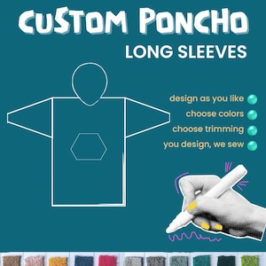 Custom Surf Poncho Long Sleeves for Kids and Adult - Perfect for a gift