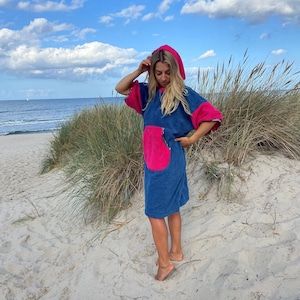 Selbst gestalten Surf Poncho Baumwolle Bademantel Erwachsener Strand Poncho für Kinder Bademantel mit Kapuze Geschenk Hochzeitsgeschenk Bild 9