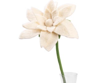 Fleur de magnolia en feutre de laine fait main, décoration florale pour la maison, lot de 3