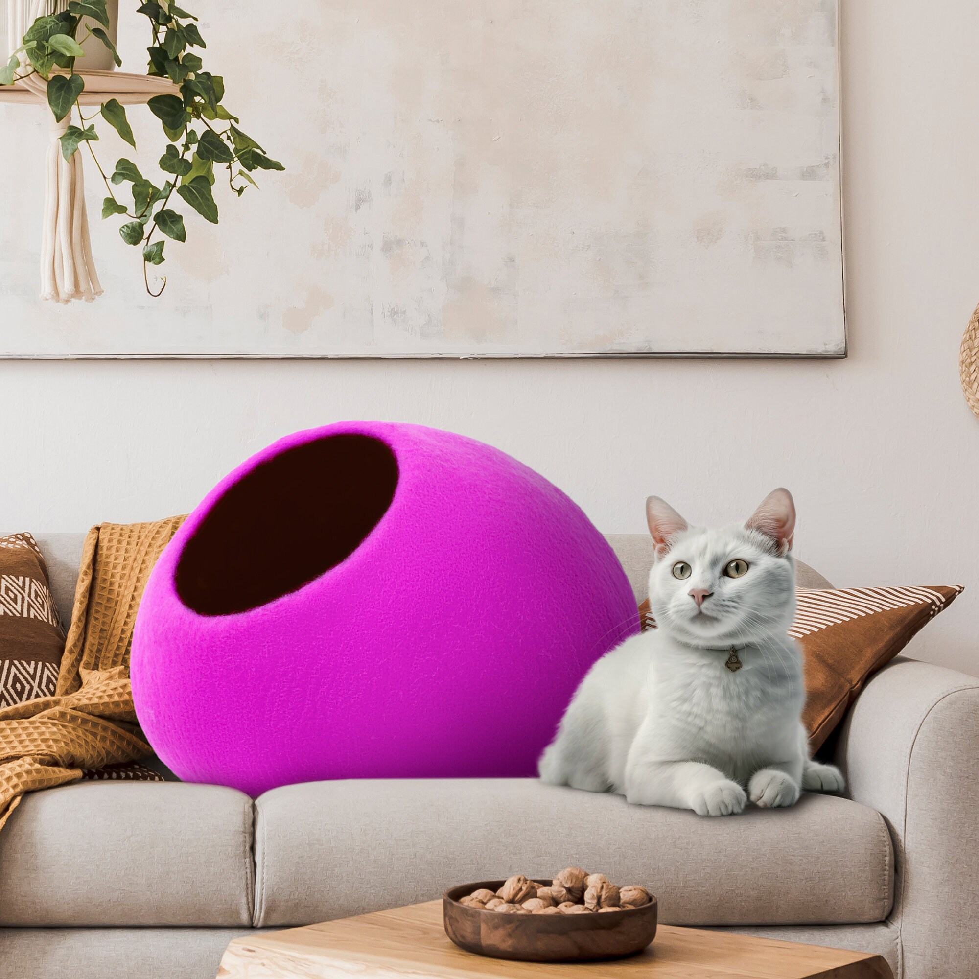 Felted Wool Cat Caves Etsy