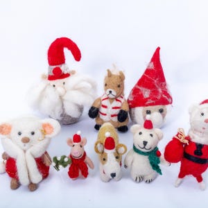 Felt Santa Claus Christmas Decoration Set Of 6 - Perfect Holiday Accent for Your Tree and a Touch of Joy to Your Home