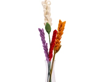 Handgefertigtes Blumen-Set aus Wollfilz, umweltfreundliche Blumenstängel
