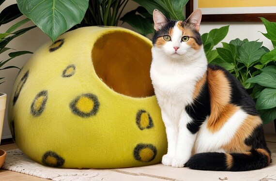 Handmade Organic Felt Cat Cave Cat Bed 100 Natural Merino Wool Eco Friendly for Pet Etsy
