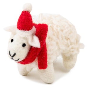 Woolygon Hand-Woven Felt Lamb Figurine – Cute Lamb Hanging Decoration | Wool Felt Home Christmas Tree Decor Felt Sheep Mini Table...