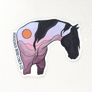 Exclusive SMALL Pink Velvet Black Horse Sticker