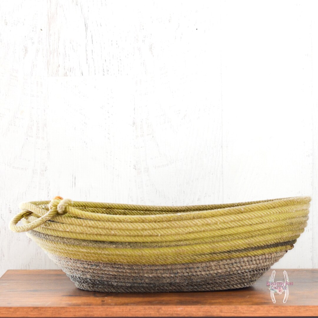 The Classic Cowboy Collection Green Upcycled Lariat Rope Bowl Etsy