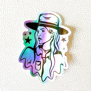 Exclusive Modern Cowgirl Holographic Sticker