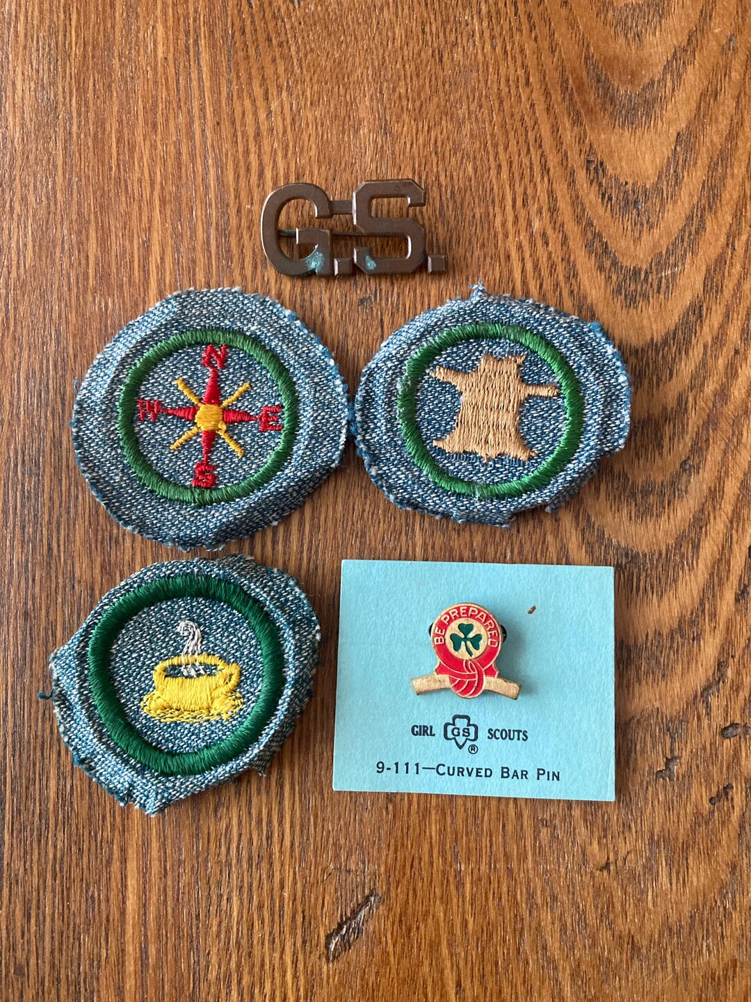 Vintage Girl Scout Silver Green Proficiency Badges, Brass Pin, First ...