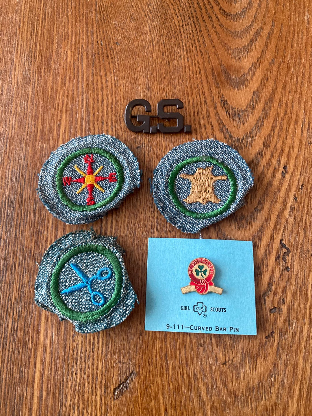 Vintage Girl Scout Silver Green Proficiency Badges, Brass Pin, First ...