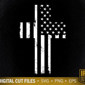 Cross Flag Svg, God Bless USA Svg, American Christian Svg, Patriotic Svg, Cut File, Silhouette Svg, Cricut Designs