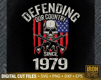 Defending Our Country Since 1979 SVG: Veteran Dad Cut File (Digital Download)