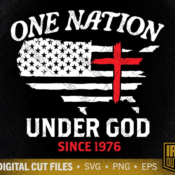 One Nation Under God Svg, Christian Patriotic Svg, Christian American Svg, Cut File, Silhouette Svg, Cricut Designs
