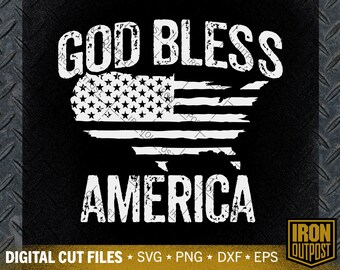 God Bless America SVG: Patriotic Christian Cut File (Digital Download)