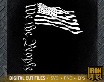 Nós, o Povo, Bandeira dos EUA SVG: Arquivo de corte de veterano patriota (download digital)