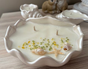Seashell candle | Ocean candle | Coastal decor | Housewarming gift | Beach house Decor | Beach Lover&#39;s gift | Coastal Vibe | Small shell