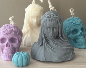 Veiled Lady candle - Medium size| Sculpture Candle| | Home Decor | Halloween decorations | Gift for her | Spooky decor