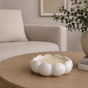Bubble Bowl Candle | Sculptural Gypsum Vessel, Neutral Decor
