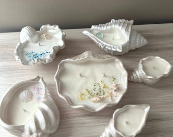 Seashell candle | Scented candle | Beach house decor | Coastal vibes | Housewarming gift | Beach Lover&#39;s gift | Bathroom decor | Ocean