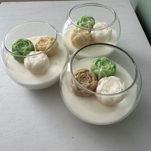 Handcrafted Peony Soy Wax Candle: Aromatherapy Home Decor