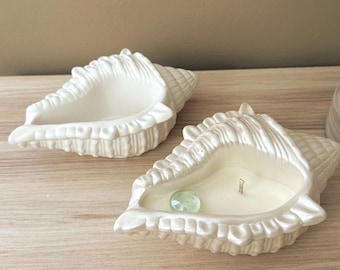 Seashell Candle: Handmade Soy Wax, Coastal Decor