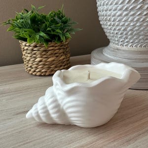 Vela de cera de soja con forma de concha marina / Decoración costera / Regalo de inauguración / Decoración para casas de playa